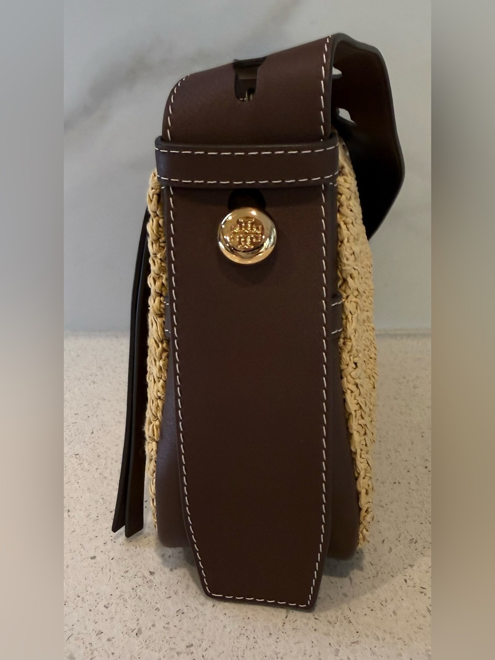 Tory Burch Small Romy Straw Shoulder Bag - Picture 4 of 8